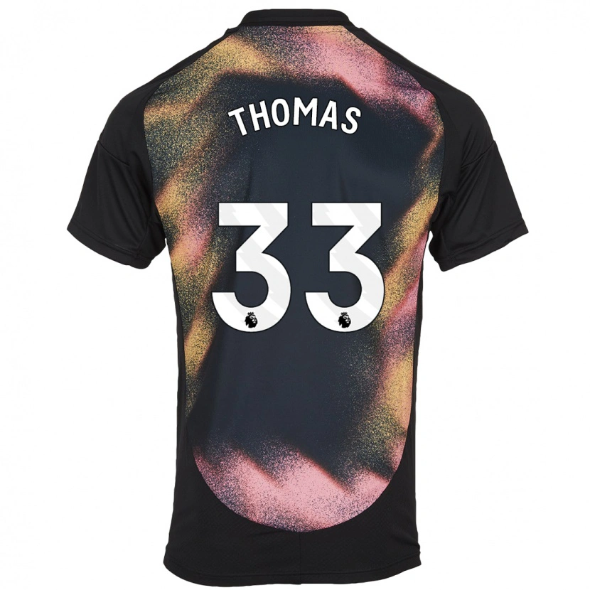 Danxen Uomo Maglia Luke Thomas #33 Nero Bianco Kit Gara Away 2024/25 Maglietta