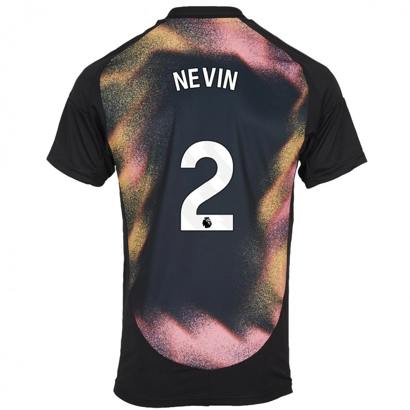 Danxen Uomo Maglia Courtney Nevin #2 Nero Bianco Kit Gara Away 2024/25 Maglietta