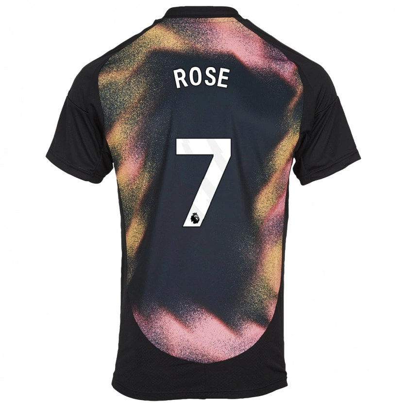 Danxen Uomo Maglia Deanne Rose #7 Nero Bianco Kit Gara Away 2024/25 Maglietta