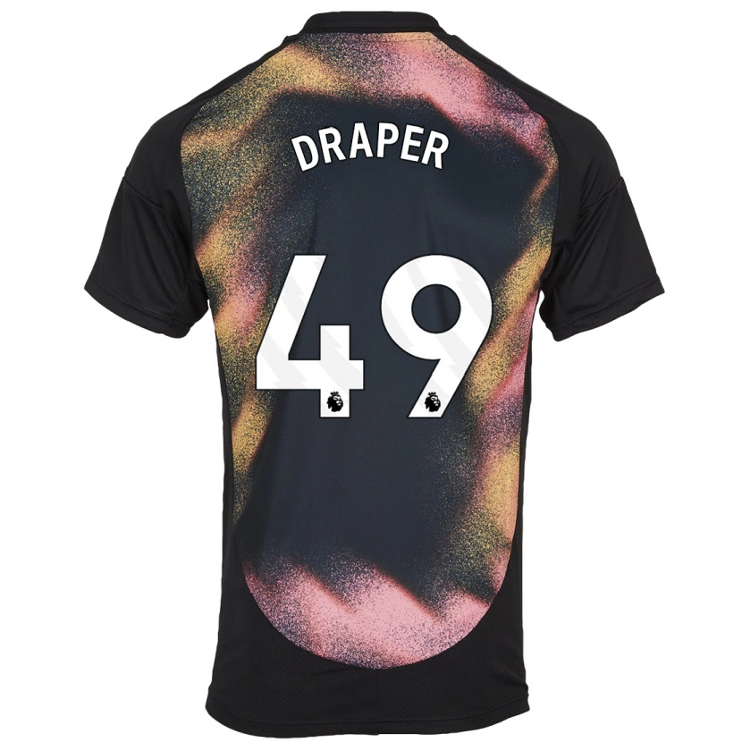 Danxen Uomo Maglia Denny Draper #49 Nero Bianco Kit Gara Away 2024/25 Maglietta