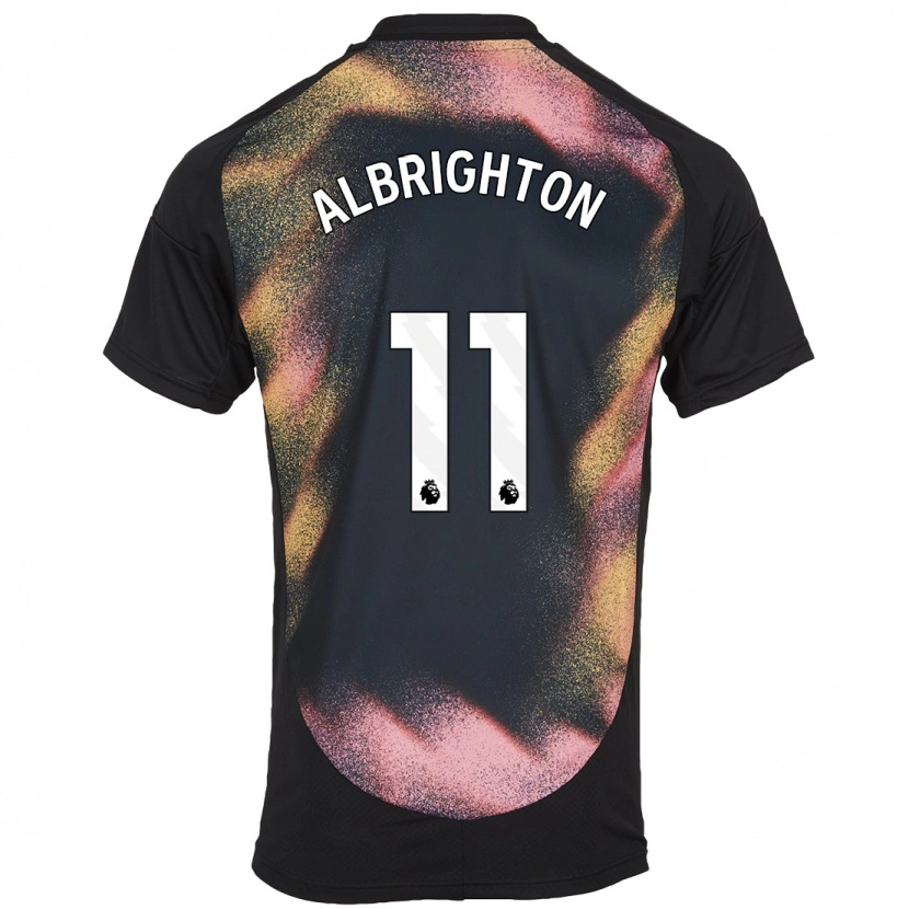 Danxen Uomo Maglia Marc Albrighton #11 Nero Bianco Kit Gara Away 2024/25 Maglietta