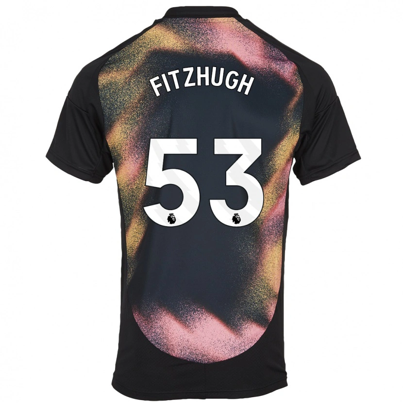 Danxen Uomo Maglia Ethan Fitzhugh #53 Nero Bianco Kit Gara Away 2024/25 Maglietta