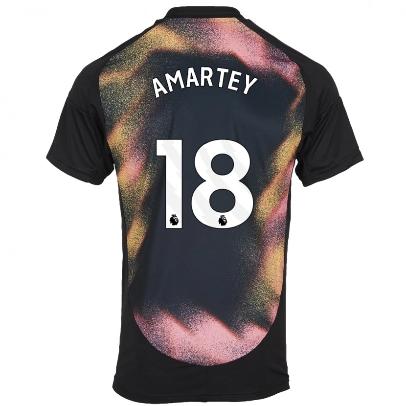 Danxen Uomo Maglia Daniel Amartey #18 Nero Bianco Kit Gara Away 2024/25 Maglietta