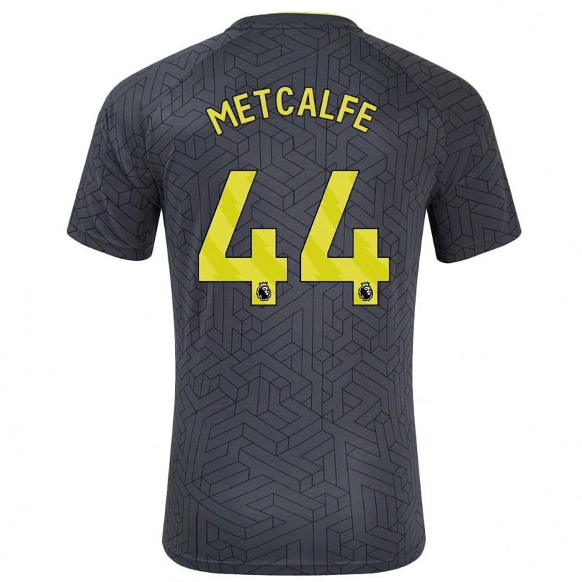 Danxen Uomo Maglia Jenson Metcalfe #44 Nero Giallo Kit Gara Away 2024/25 Maglietta