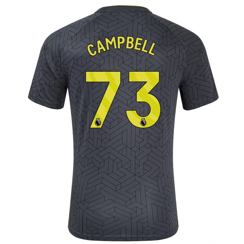 Danxen Uomo Maglia Elijah Campbell #73 Nero Giallo Kit Gara Away 2024/25 Maglietta