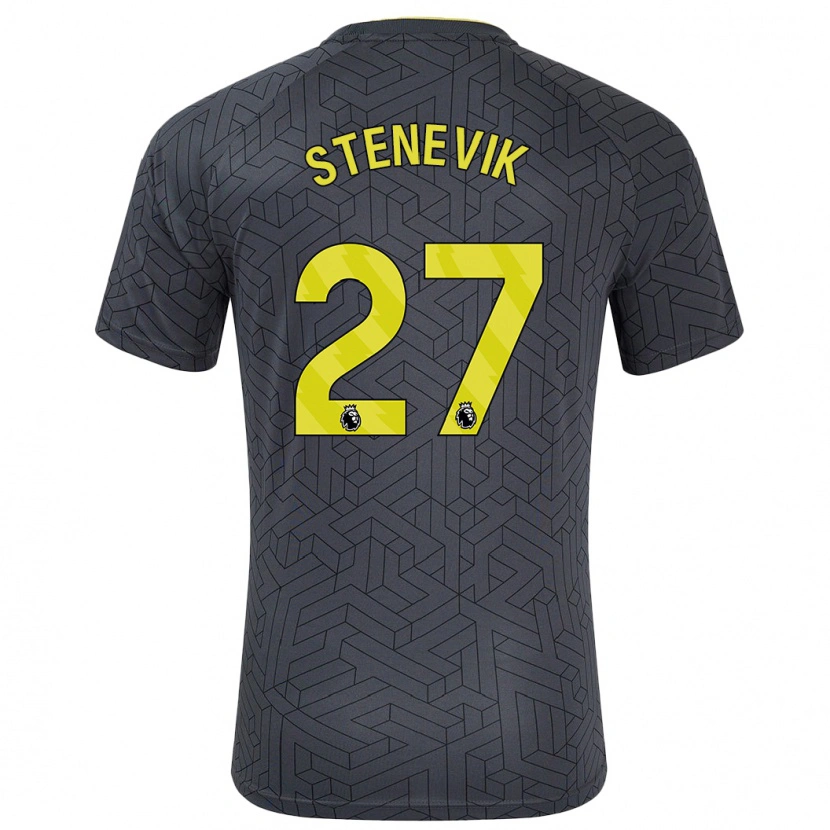 Danxen Uomo Maglia Elise Stenevik #27 Nero Giallo Kit Gara Away 2024/25 Maglietta
