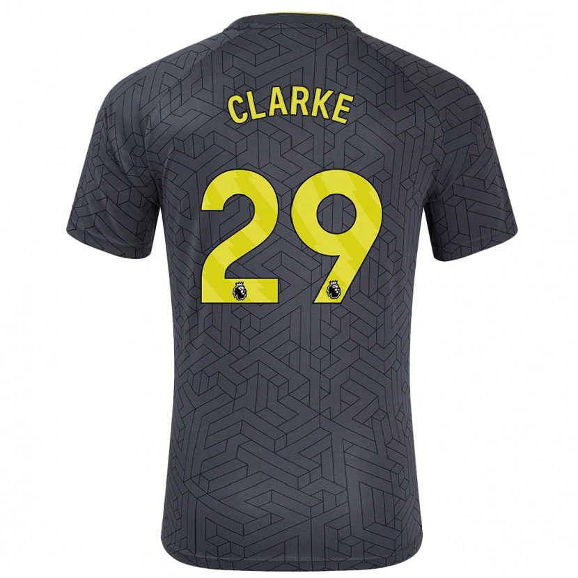 Danxen Uomo Maglia Abbey Clarke #29 Nero Giallo Kit Gara Away 2024/25 Maglietta