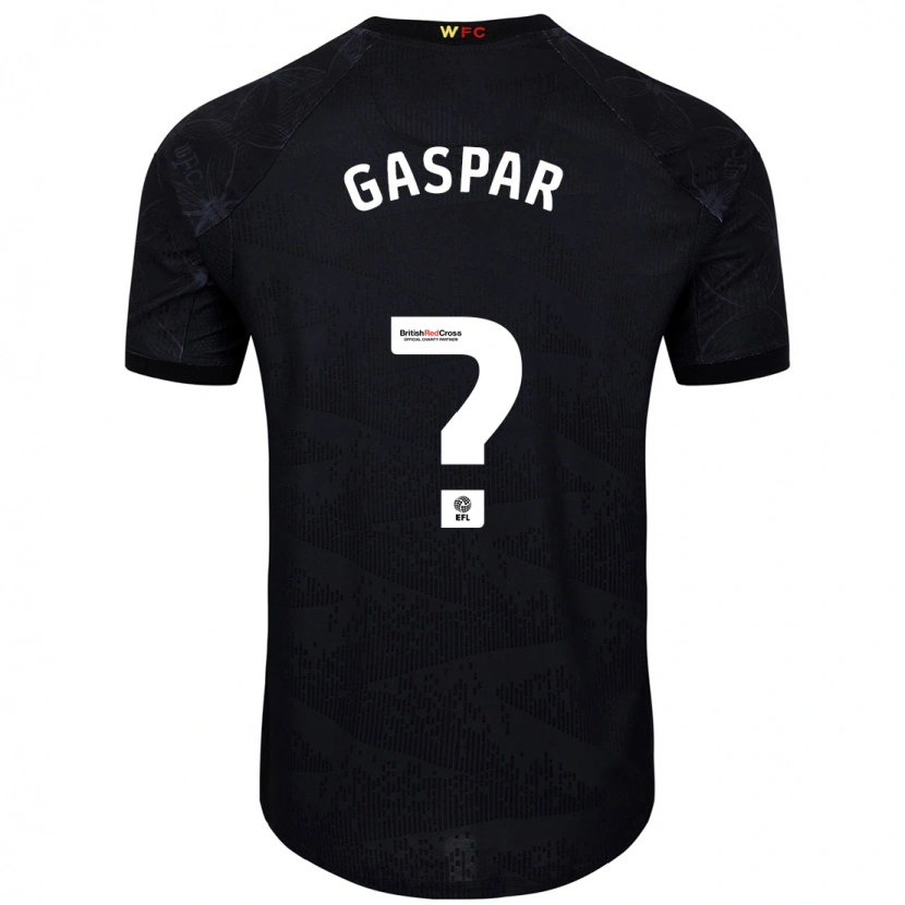 Danxen Uomo Maglia Luigi Gaspar #0 Nero Bianco Kit Gara Away 2024/25 Maglietta