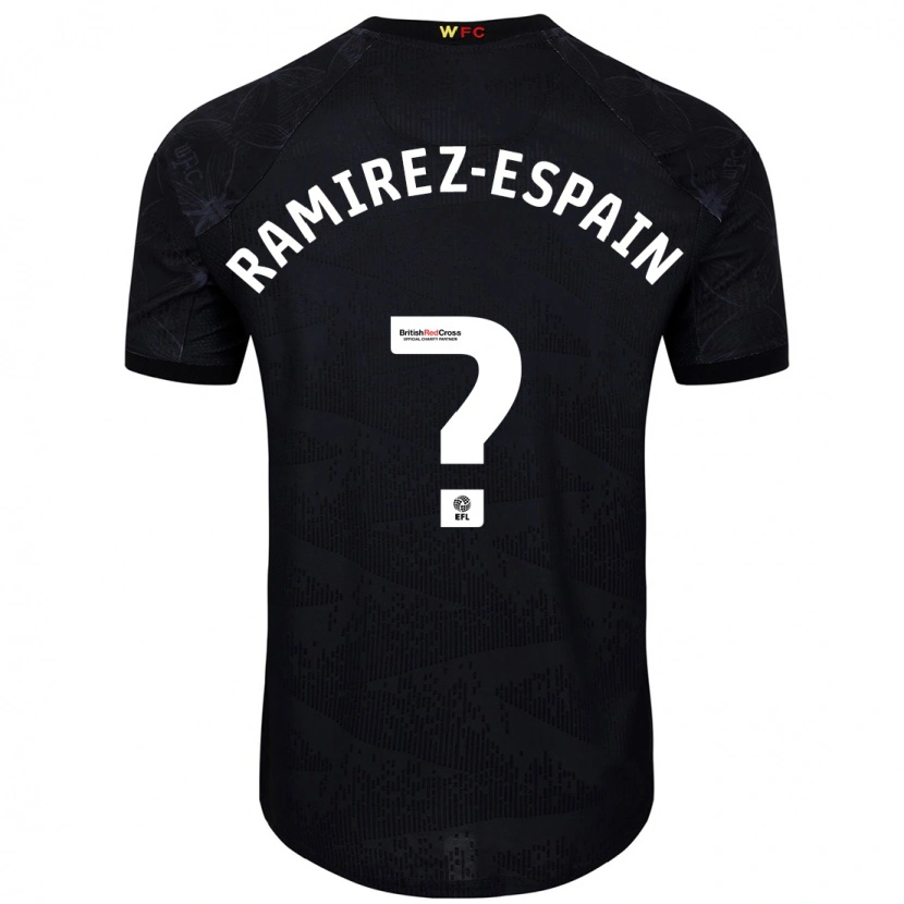Danxen Uomo Maglia Leo Ramirez-Espain #0 Nero Bianco Kit Gara Away 2024/25 Maglietta