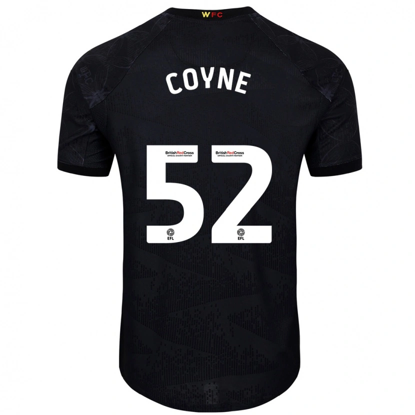 Danxen Uomo Maglia Aidan Coyne #52 Nero Bianco Kit Gara Away 2024/25 Maglietta