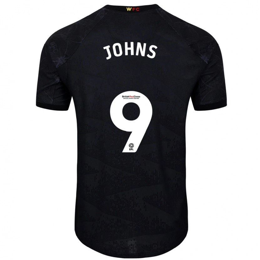 Danxen Uomo Maglia Carly Johns #9 Nero Bianco Kit Gara Away 2024/25 Maglietta
