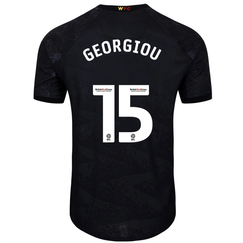 Danxen Uomo Maglia Andria Georgiou #15 Nero Bianco Kit Gara Away 2024/25 Maglietta