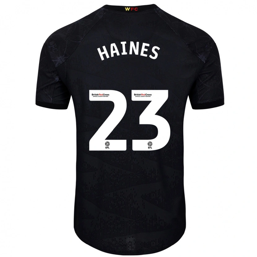 Danxen Uomo Maglia Coral-Jade Haines #23 Nero Bianco Kit Gara Away 2024/25 Maglietta