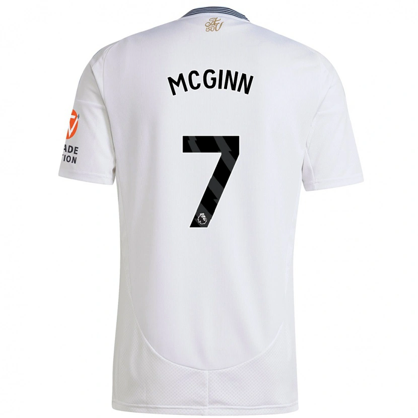 Danxen Uomo Maglia John Mcginn #7 Bianco Kit Gara Away 2024/25 Maglietta
