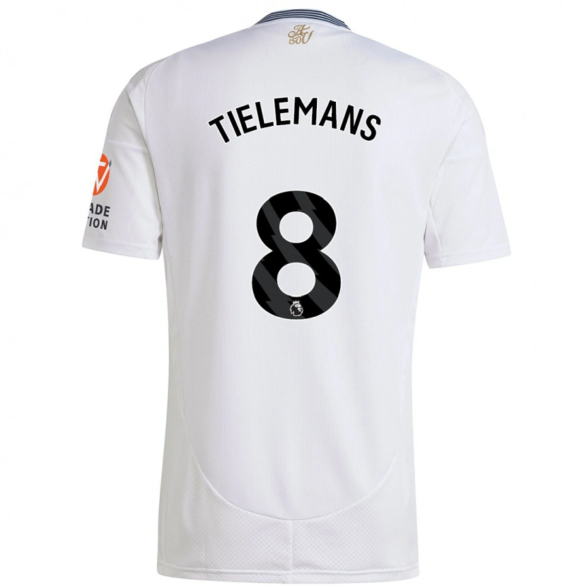 Danxen Uomo Maglia Youri Tielemans #8 Bianco Kit Gara Away 2024/25 Maglietta