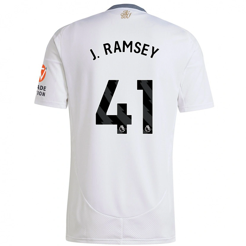 Danxen Uomo Maglia Jacob Ramsey #41 Bianco Kit Gara Away 2024/25 Maglietta