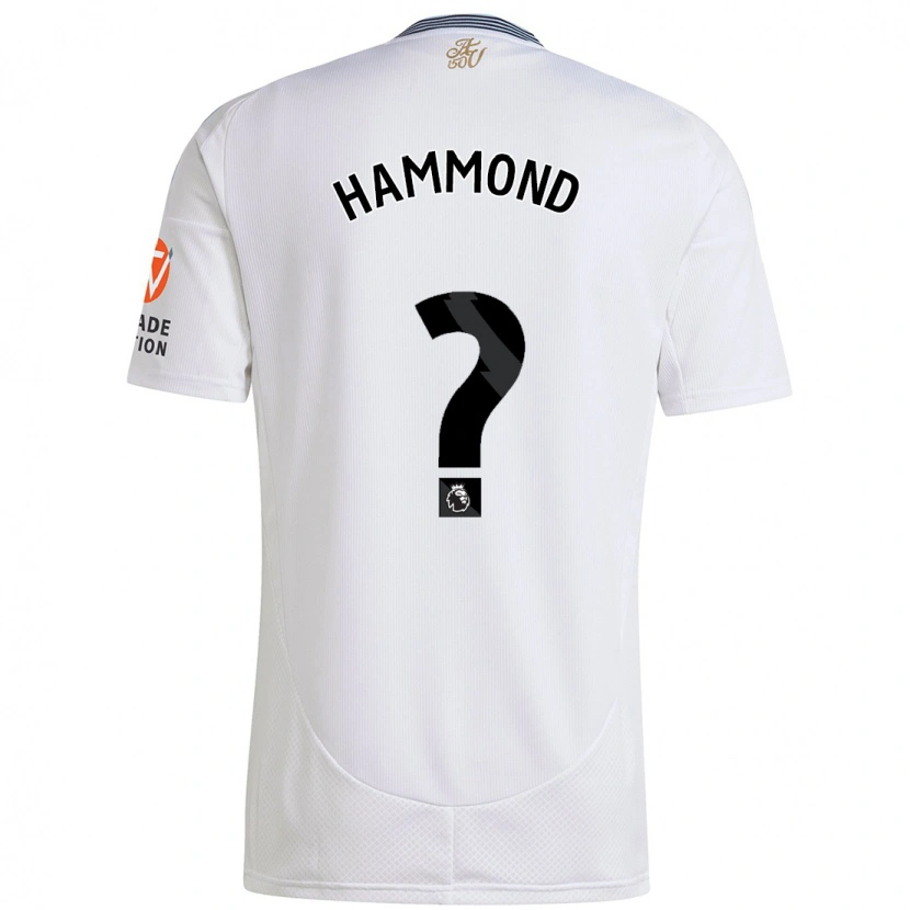 Danxen Uomo Maglia Alex Hammond #0 Bianco Kit Gara Away 2024/25 Maglietta