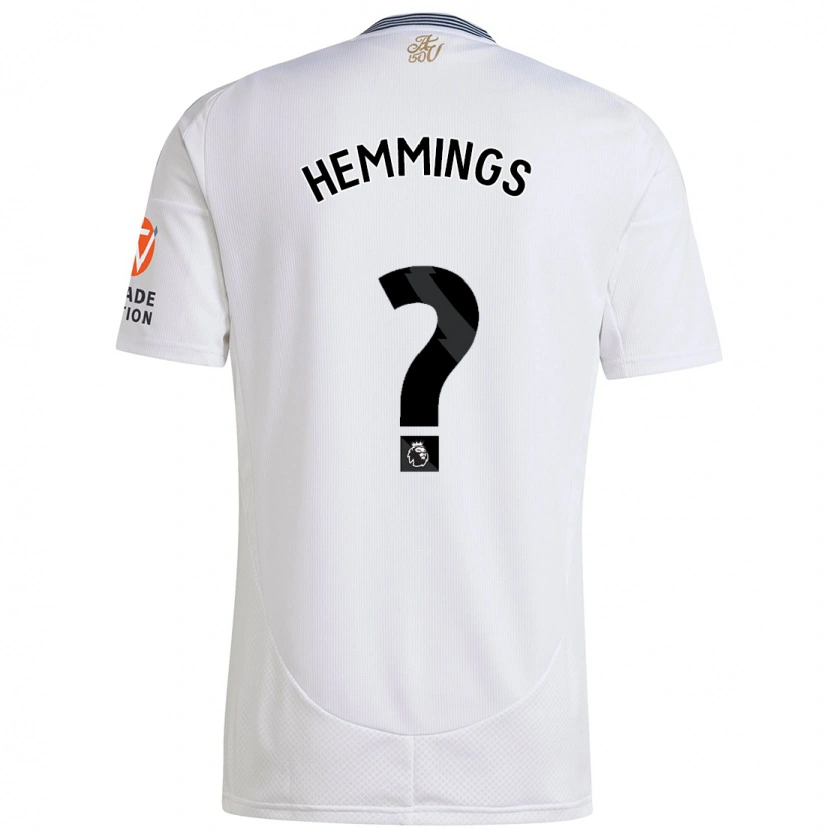 Danxen Uomo Maglia George Hemmings #0 Bianco Kit Gara Away 2024/25 Maglietta