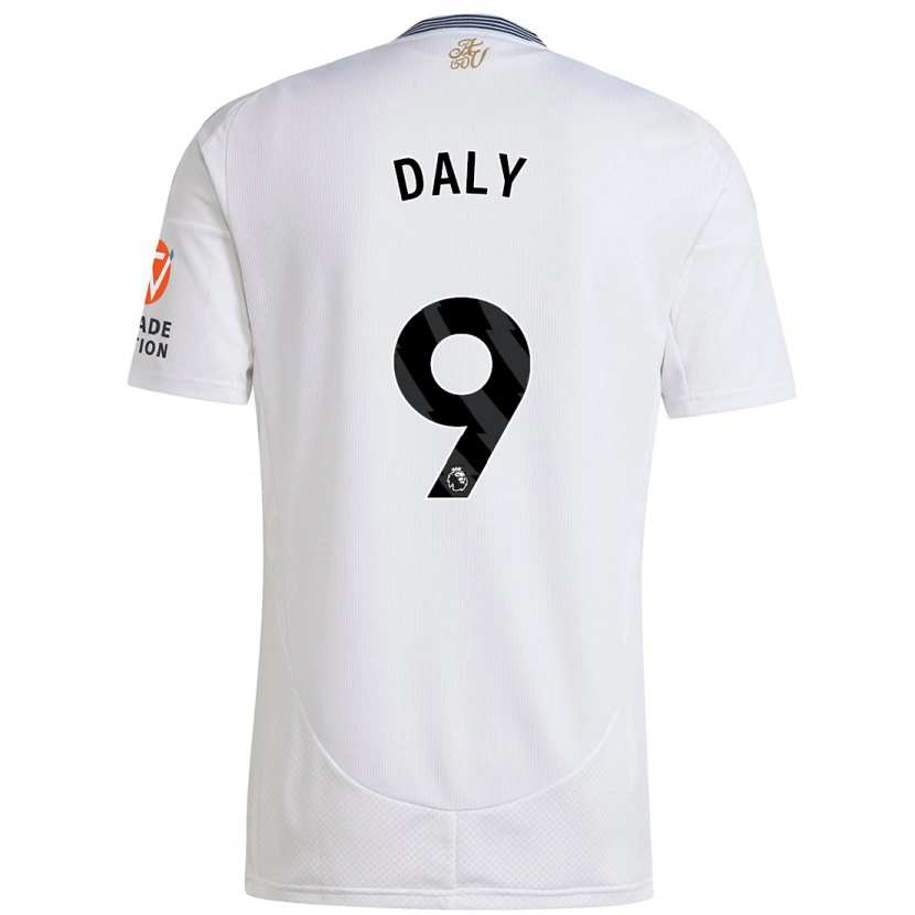 Danxen Uomo Maglia Rachel Daly #9 Bianco Kit Gara Away 2024/25 Maglietta