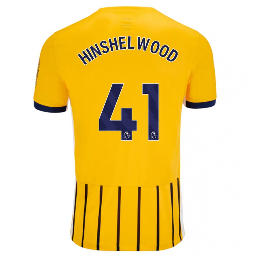 Danxen Uomo Maglia Jack Hinshelwood #41 Oro Blu A Righe Sottili Kit Gara Away 2024/25 Maglietta