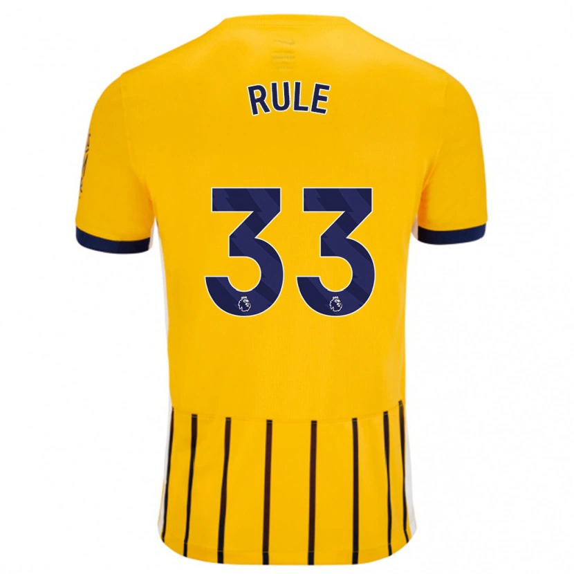 Danxen Uomo Maglia Charlize Rule #33 Oro Blu A Righe Sottili Kit Gara Away 2024/25 Maglietta