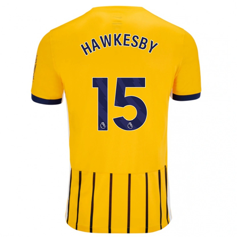 Danxen Uomo Maglia Mackenzie Hawkesby #15 Oro Blu A Righe Sottili Kit Gara Away 2024/25 Maglietta