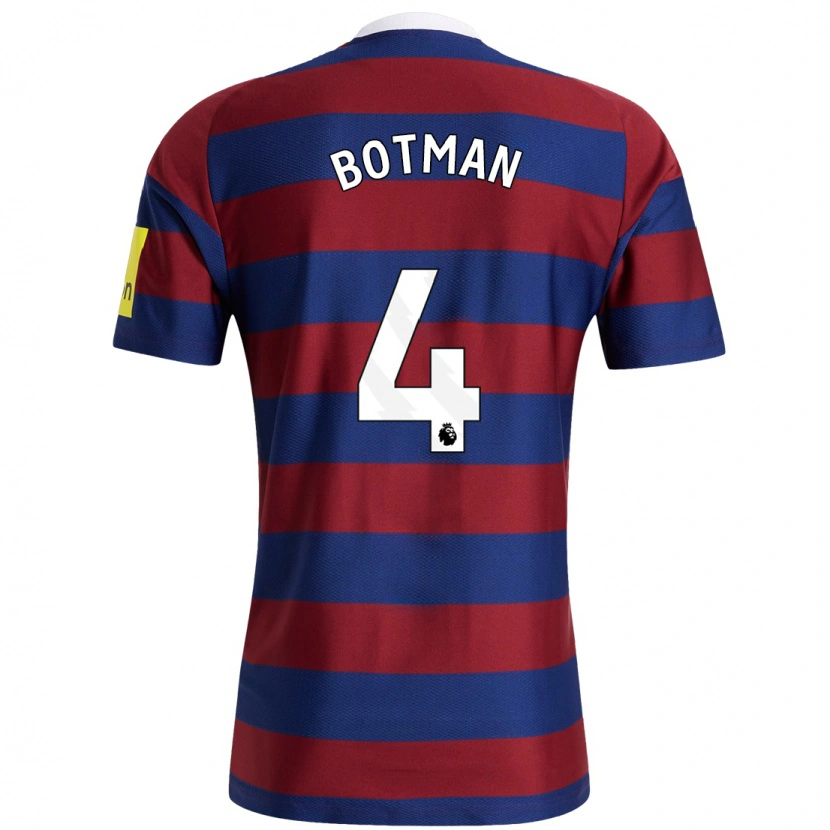 Danxen Uomo Maglia Sven Botman #4 Borgogna Blu Navy Kit Gara Away 2024/25 Maglietta