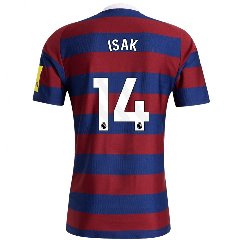 Danxen Uomo Maglia Alexander Isak #14 Borgogna Blu Navy Kit Gara Away 2024/25 Maglietta