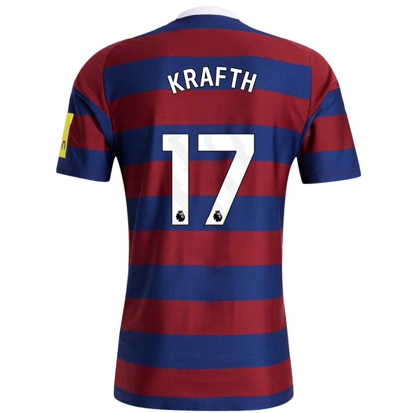 Danxen Uomo Maglia Emil Krafth #17 Borgogna Blu Navy Kit Gara Away 2024/25 Maglietta
