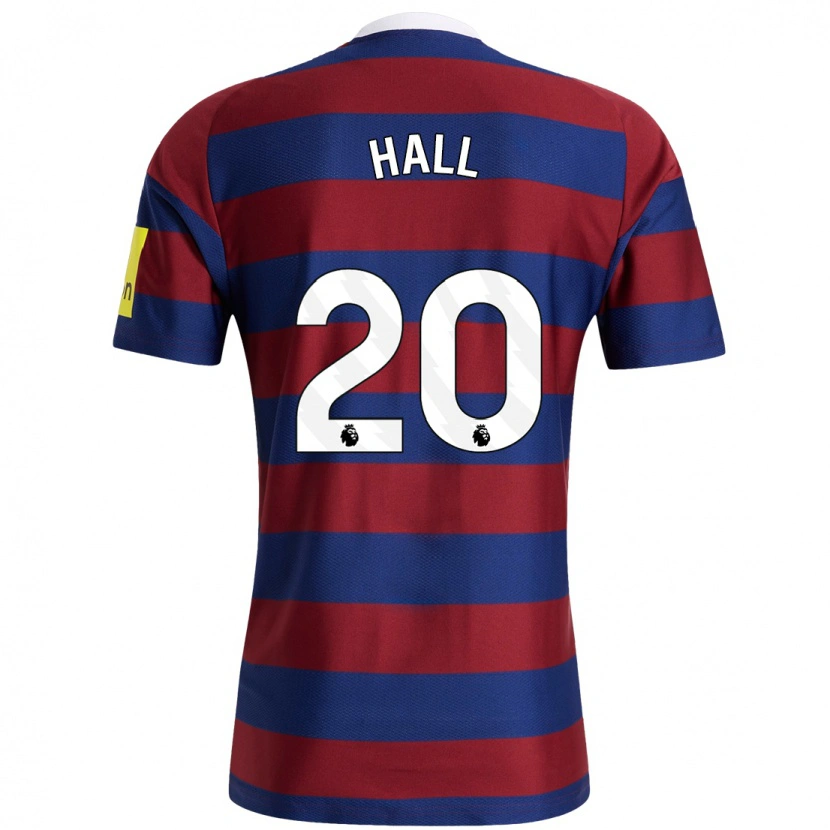 Danxen Uomo Maglia Lewis Hall #20 Borgogna Blu Navy Kit Gara Away 2024/25 Maglietta
