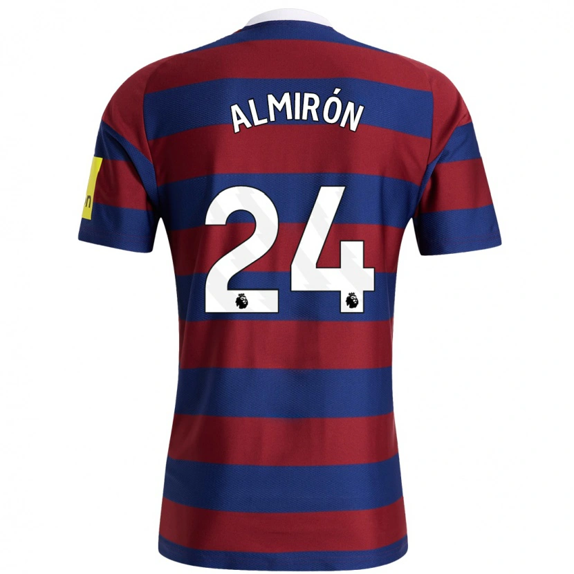 Danxen Uomo Maglia Miguel Almirón #24 Borgogna Blu Navy Kit Gara Away 2024/25 Maglietta