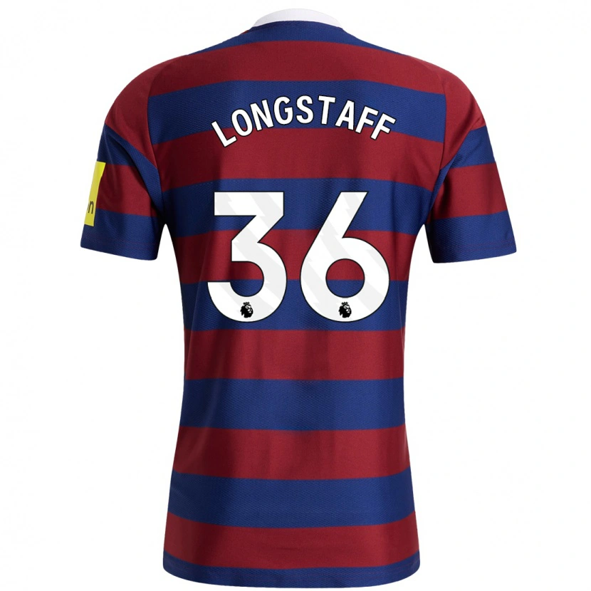 Danxen Uomo Maglia Sean Longstaff #36 Borgogna Blu Navy Kit Gara Away 2024/25 Maglietta