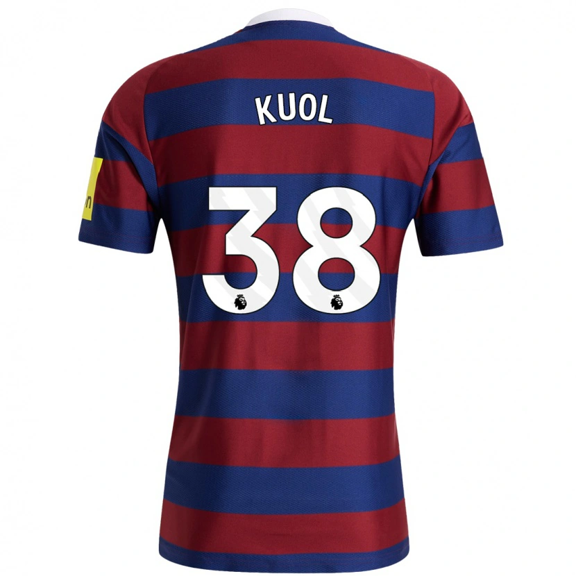 Danxen Uomo Maglia Garang Kuol #38 Borgogna Blu Navy Kit Gara Away 2024/25 Maglietta