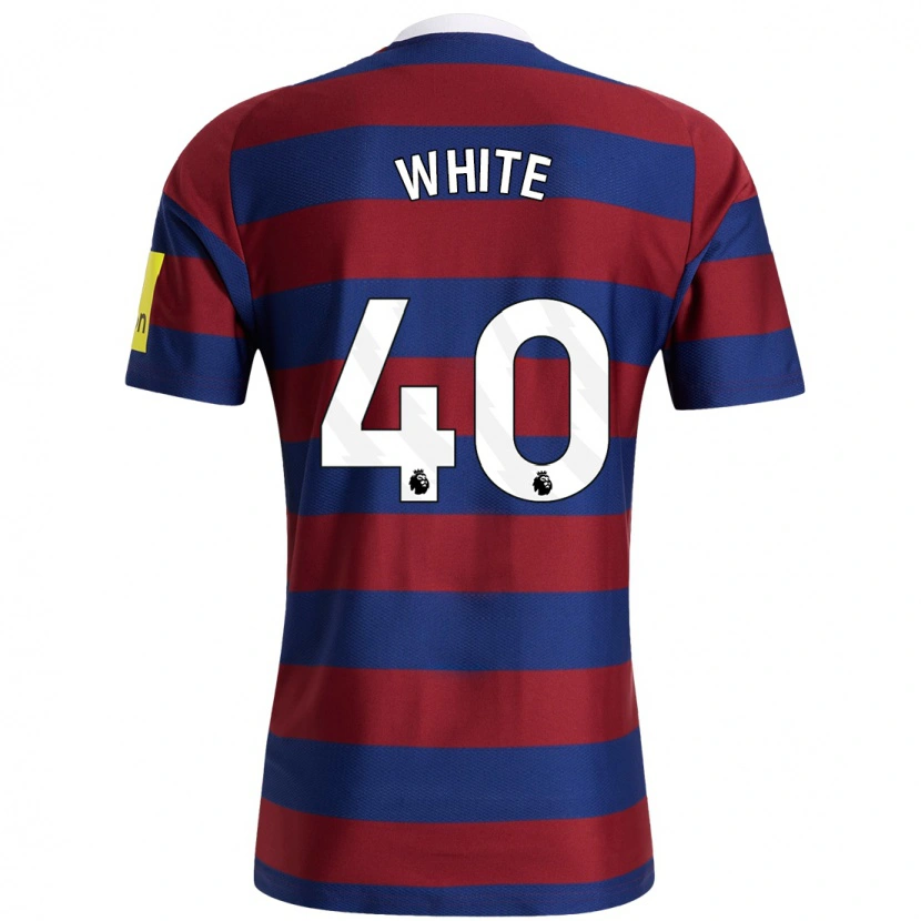 Danxen Uomo Maglia Joe White #40 Borgogna Blu Navy Kit Gara Away 2024/25 Maglietta
