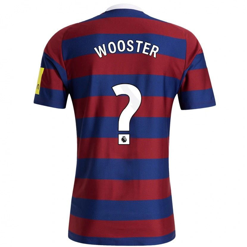 Danxen Uomo Maglia Kacey Wooster #0 Borgogna Blu Navy Kit Gara Away 2024/25 Maglietta