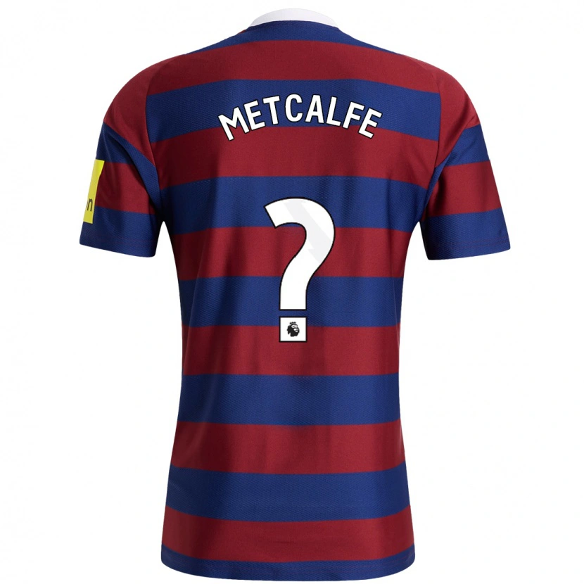 Danxen Uomo Maglia Craig Metcalfe #0 Borgogna Blu Navy Kit Gara Away 2024/25 Maglietta