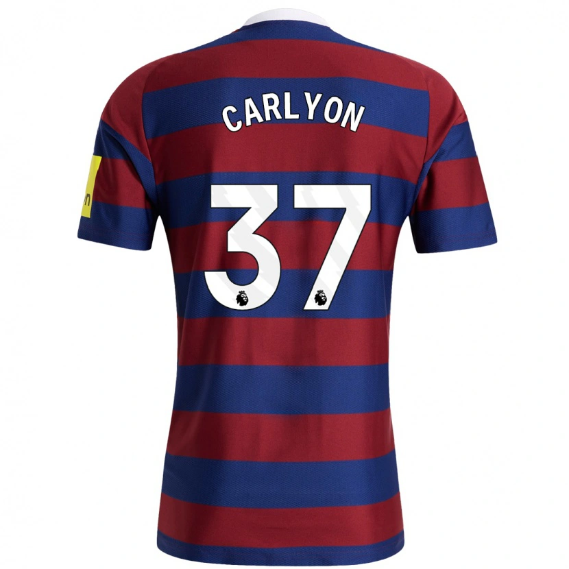 Danxen Uomo Maglia Nathan Carlyon #37 Borgogna Blu Navy Kit Gara Away 2024/25 Maglietta