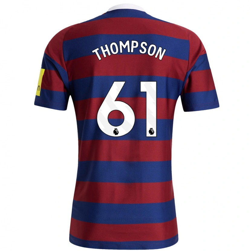 Danxen Uomo Maglia Max Thompson #61 Borgogna Blu Navy Kit Gara Away 2024/25 Maglietta