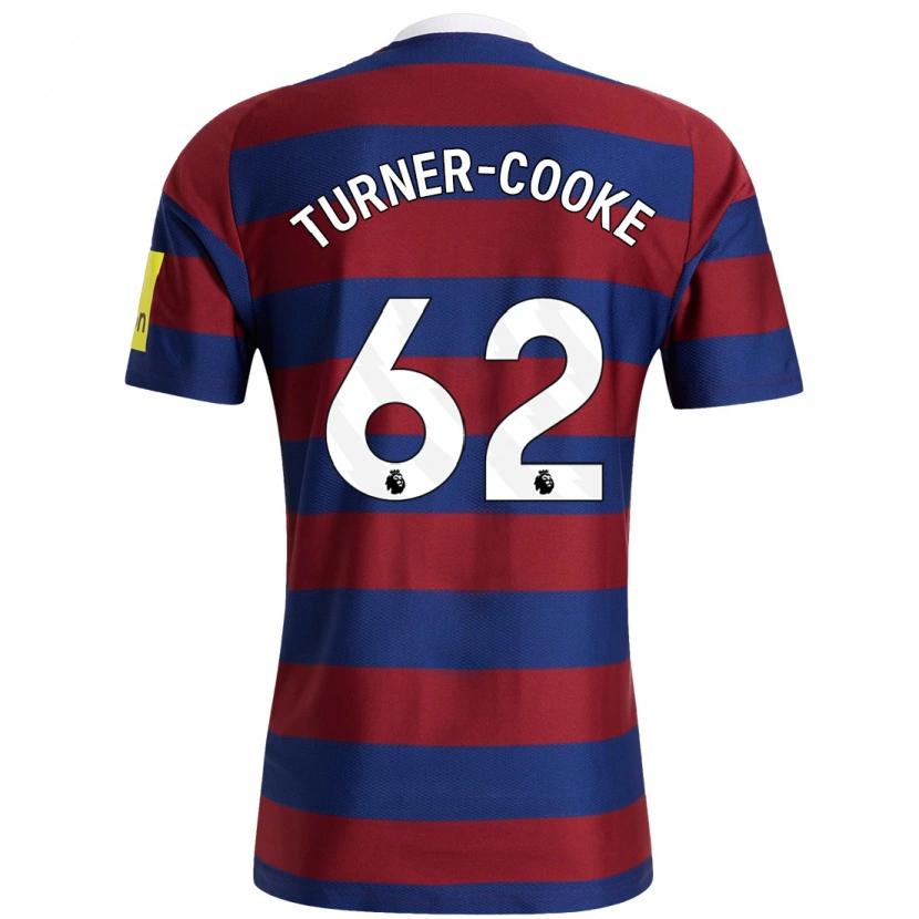 Danxen Uomo Maglia Jay Turner-Cooke #62 Borgogna Blu Navy Kit Gara Away 2024/25 Maglietta