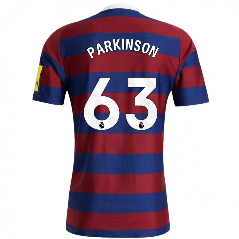 Danxen Uomo Maglia Ben Parkinson #63 Borgogna Blu Navy Kit Gara Away 2024/25 Maglietta