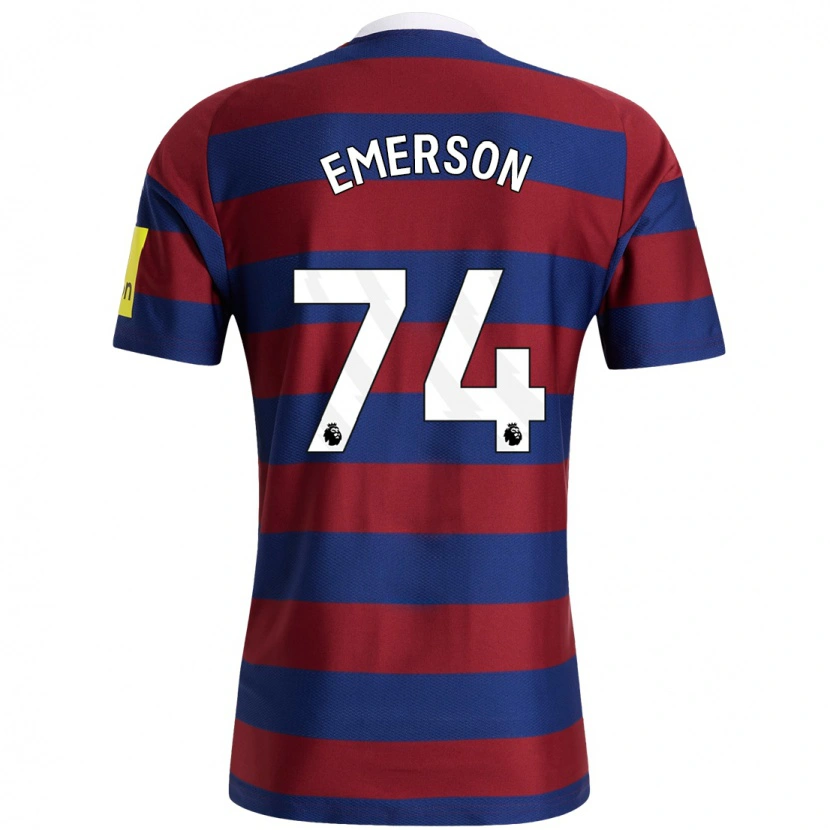 Danxen Uomo Maglia Johnny Emerson #74 Borgogna Blu Navy Kit Gara Away 2024/25 Maglietta