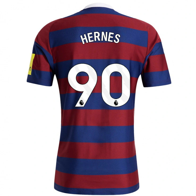 Danxen Uomo Maglia Travis Hernes #90 Borgogna Blu Navy Kit Gara Away 2024/25 Maglietta