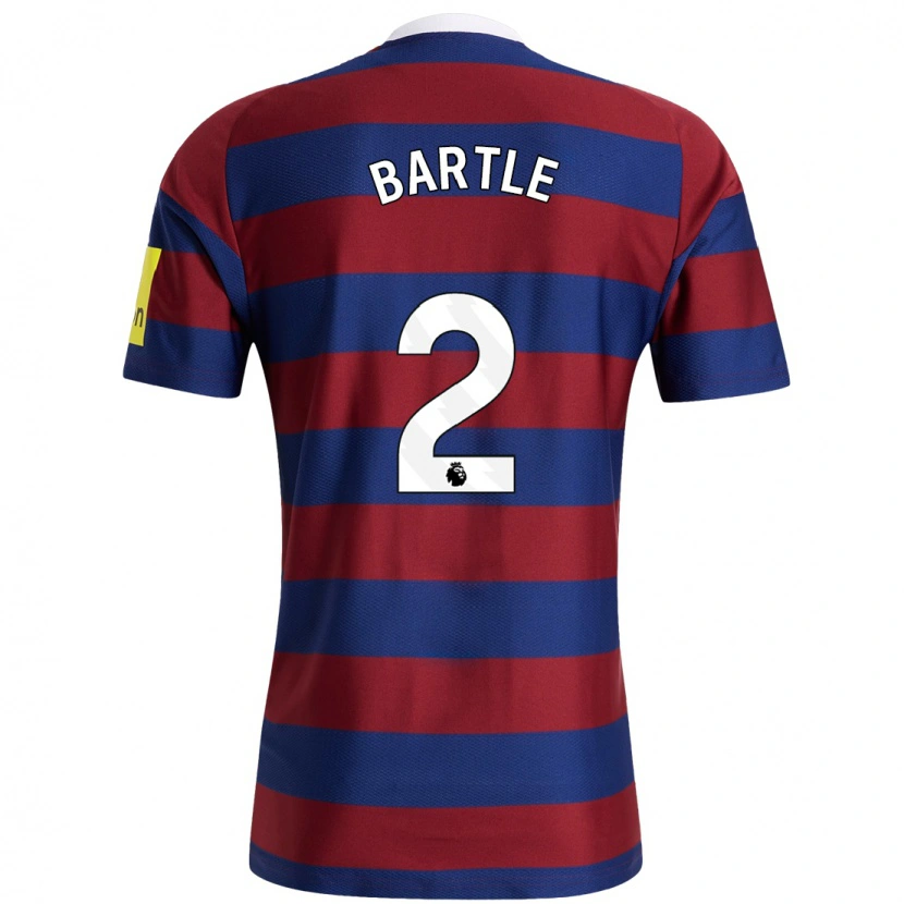 Danxen Uomo Maglia Jodie Bartle #2 Borgogna Blu Navy Kit Gara Away 2024/25 Maglietta