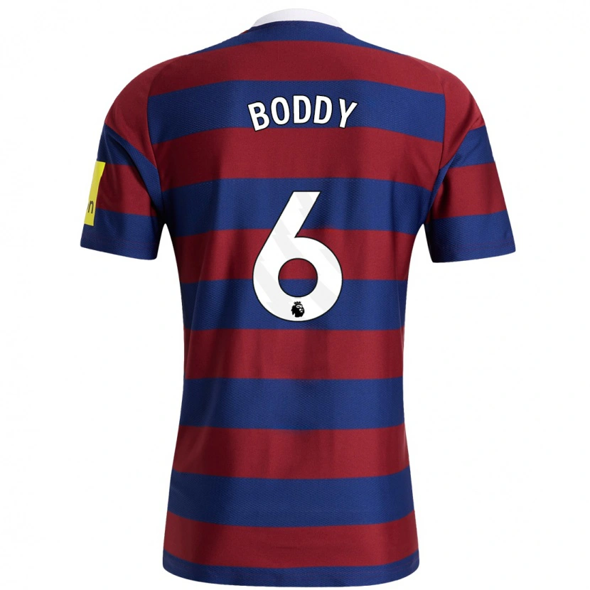 Danxen Uomo Maglia Elysia Boddy #6 Borgogna Blu Navy Kit Gara Away 2024/25 Maglietta