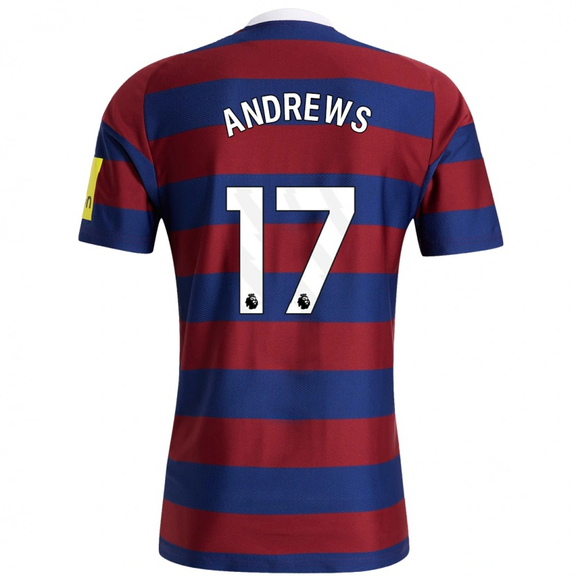 Danxen Uomo Maglia Amy Andrews #17 Borgogna Blu Navy Kit Gara Away 2024/25 Maglietta
