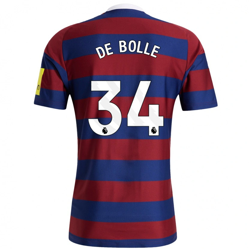 Danxen Uomo Maglia Lucas De Bolle #34 Borgogna Blu Navy Kit Gara Away 2024/25 Maglietta