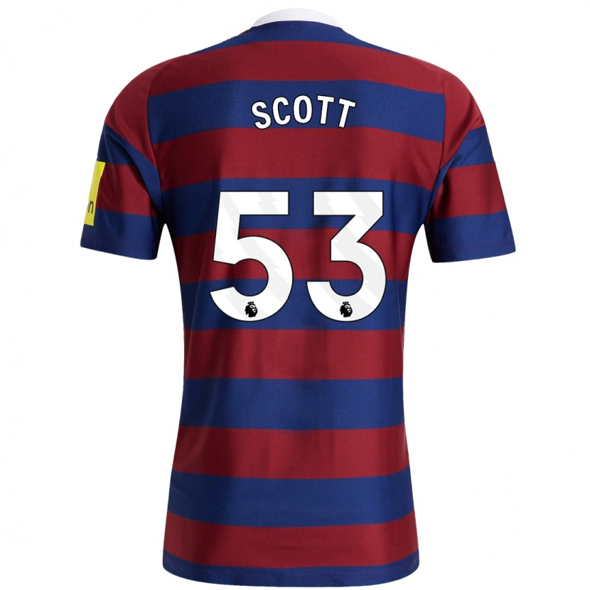 Danxen Uomo Maglia Joshua Scott #53 Borgogna Blu Navy Kit Gara Away 2024/25 Maglietta
