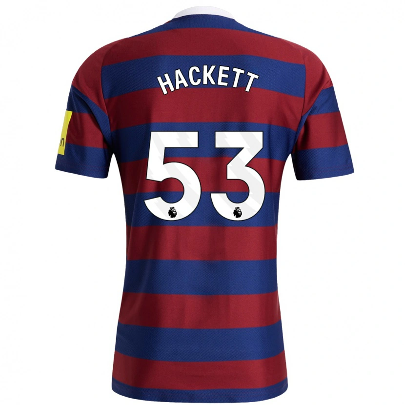 Danxen Uomo Maglia Jordan Hackett #53 Borgogna Blu Navy Kit Gara Away 2024/25 Maglietta
