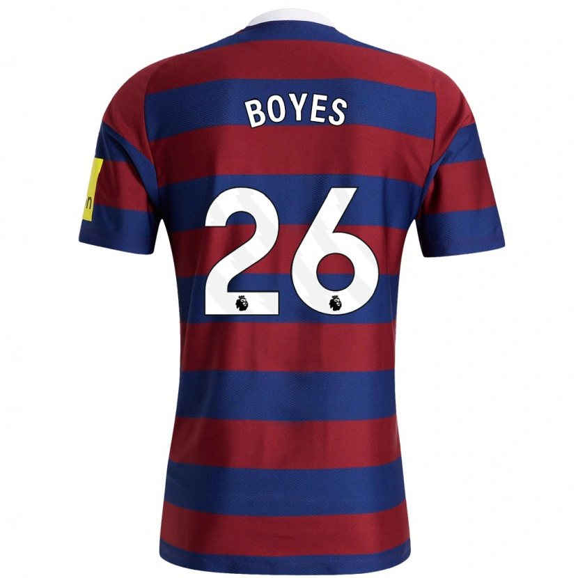 Danxen Uomo Maglia Grace Boyes #26 Borgogna Blu Navy Kit Gara Away 2024/25 Maglietta
