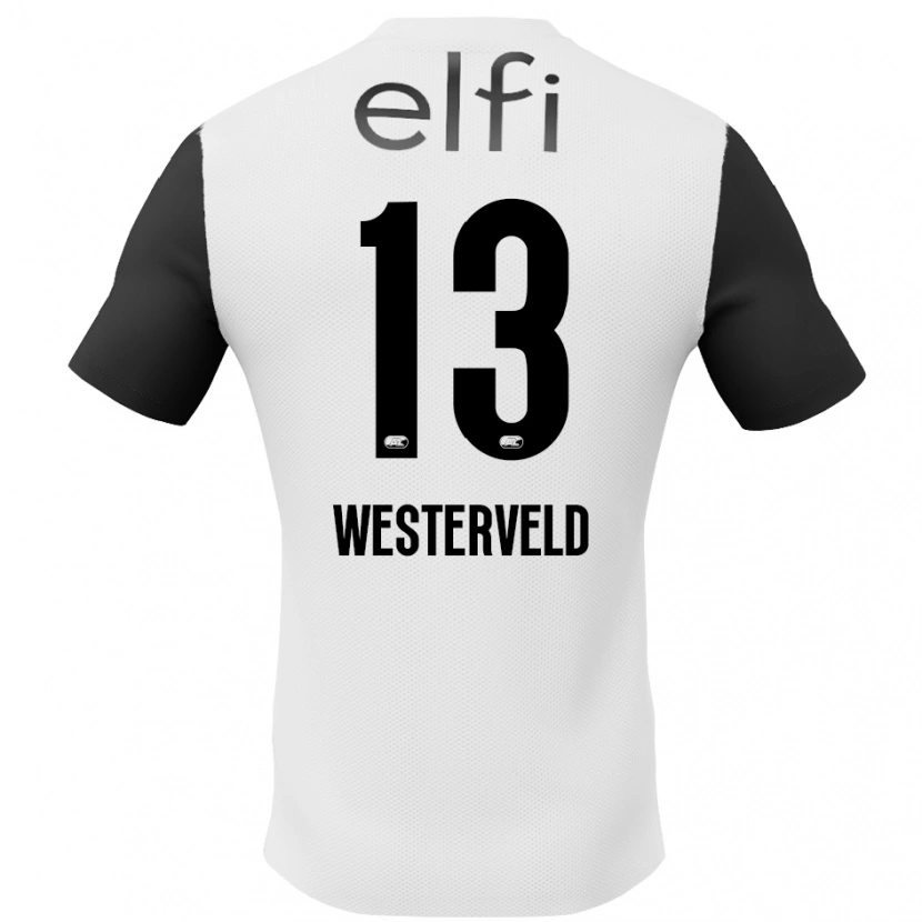 Danxen Uomo Maglia Sem Westerveld #13 Bianco Nero Kit Gara Away 2024/25 Maglietta